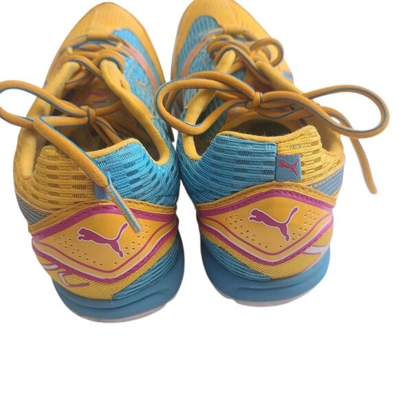 PUMA Sneakers Complete Model Yellow With Turquoise Laceup Women's Sz 9.5 - Picture 5 of 12